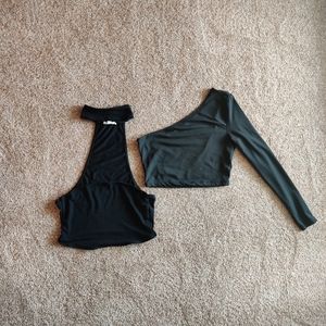 Black Crop Top Set